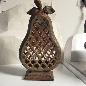 Decorative Wooden Pear Sculpture Light